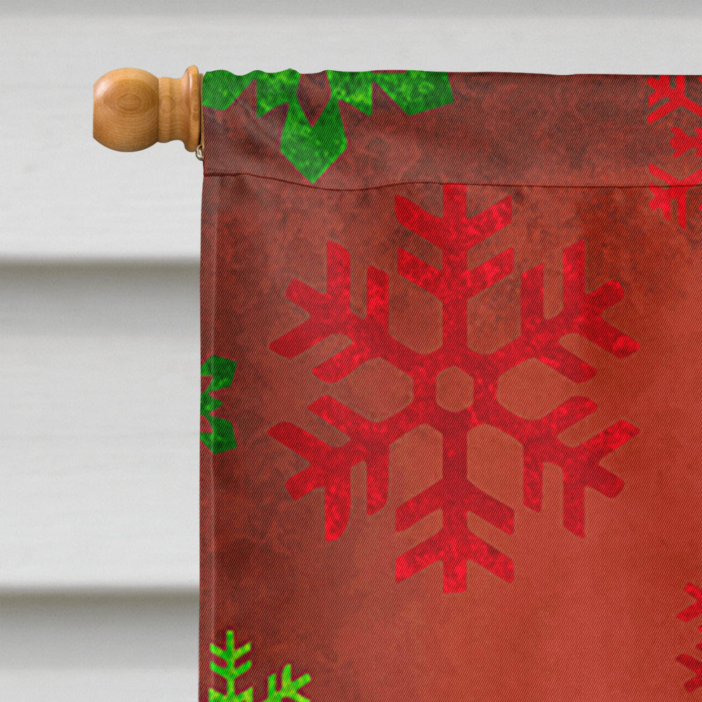 Black Great Dane Red Snowflakes Holiday Christmas Flag Canvas House Size LH9578CHF  the-store.com.