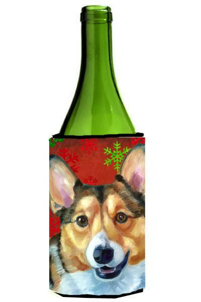 Corgi Red Snowflakes Holiday Christmas Wine Bottle Beverage Insulator Hugger LH9581LITERK by Caroline&#39;s Treasures