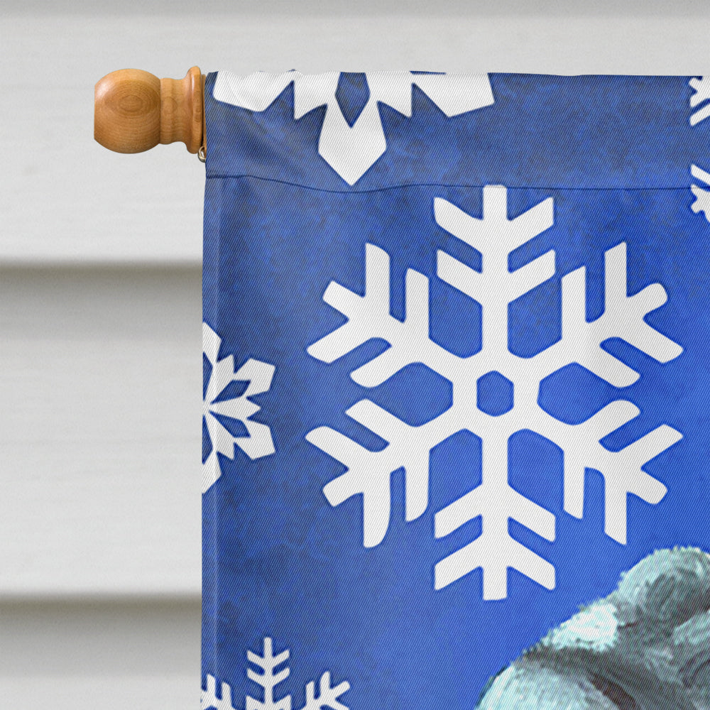 Neapolitan Mastiff Winter Snowflakes Holiday Flag Canvas House Size LH9582CHF  the-store.com.