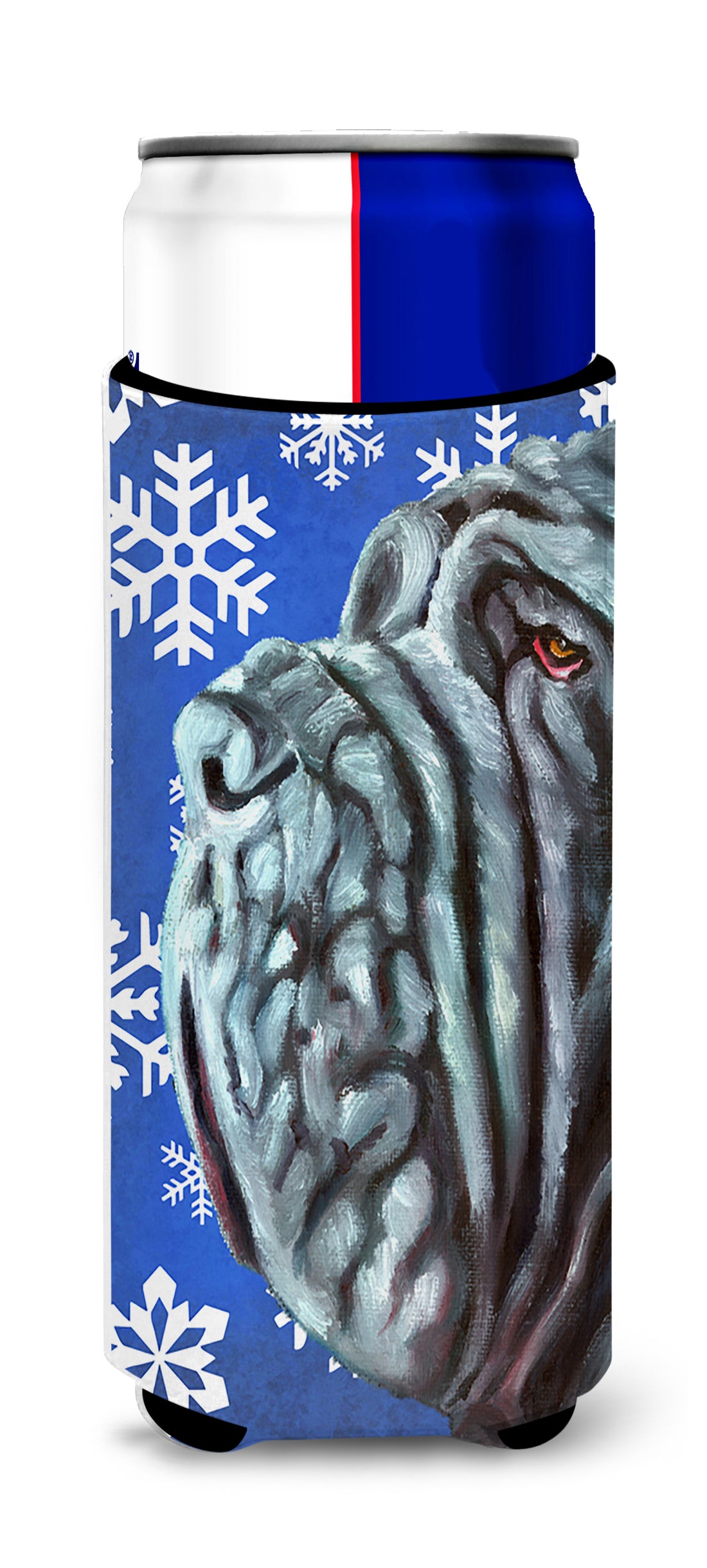 Neapolitan Mastiff Winter Snowflakes Holiday Ultra Beverage Insulators for slim cans LH9582MUK  the-store.com.
