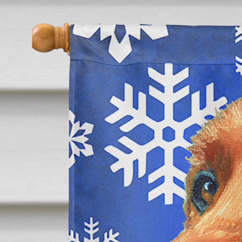 Irish Setter Winter Snowflakes Holiday Flag Canvas House Size LH9583CHF