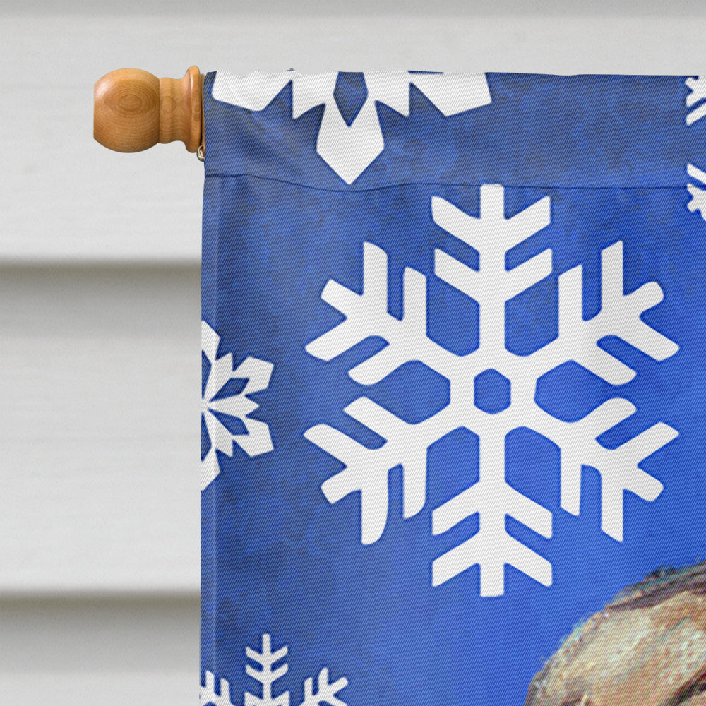 French Bulldog Frenchie Winter Snowflakes Holiday Flag Canvas House Size LH9587CHF
