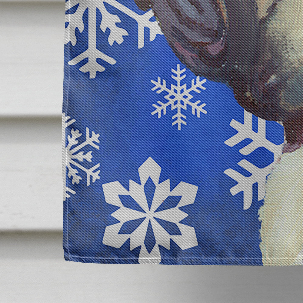 French Bulldog Frenchie Winter Snowflakes Holiday Flag Canvas House Size LH9587CHF