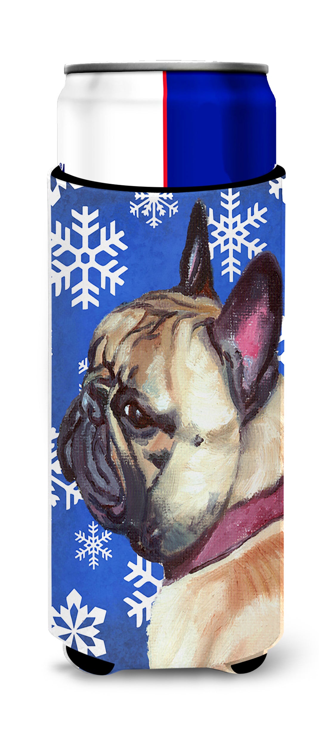 French Bulldog Frenchie Winter Snowflakes Holiday Ultra Beverage Insulators for slim cans LH9587MUK  the-store.com.