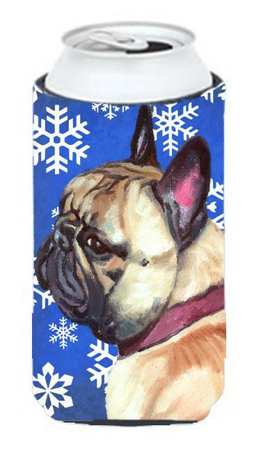 French Bulldog Frenchie Winter Snowflakes Holiday Tall Boy Beverage Insulator Hugger LH9587TBC by Caroline&#39;s Treasures