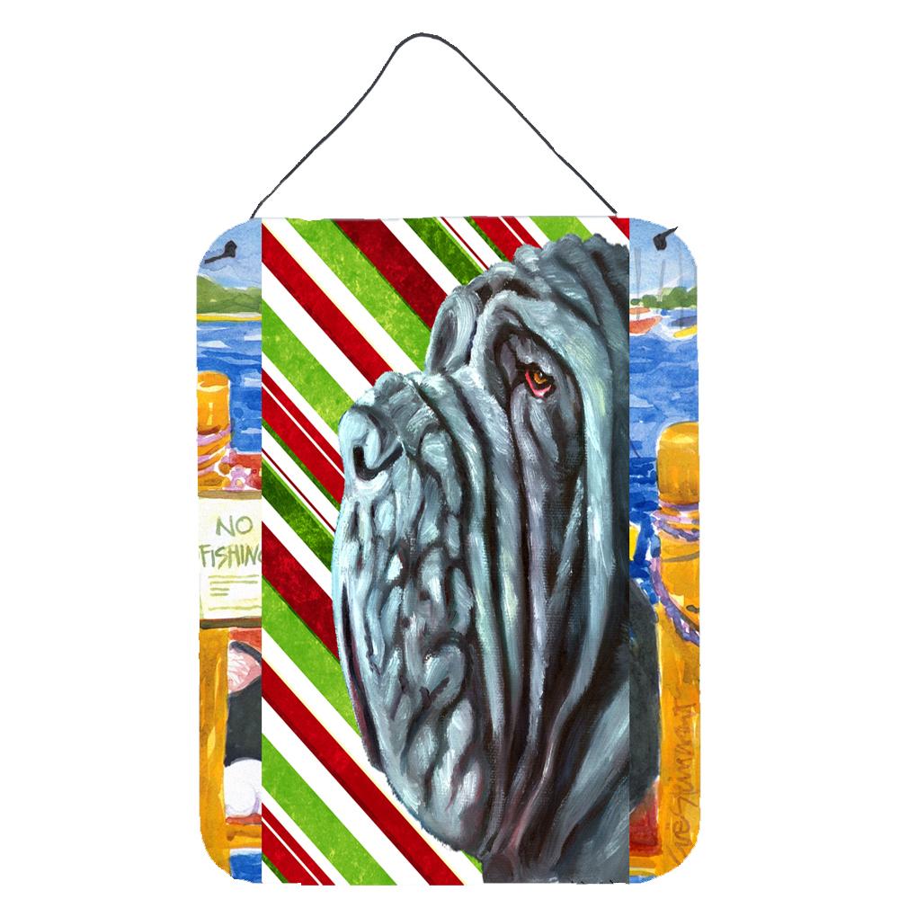 Neapolitan Mastiff Candy Cane Holiday Christmas Wall or Door Hanging Prints LH9589DS1216 by Caroline&#39;s Treasures