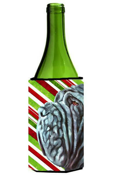 Neapolitan Mastiff Candy Cane Holiday Christmas Wine Bottle Beverage Insulator Hugger LH9589LITERK by Caroline&#39;s Treasures