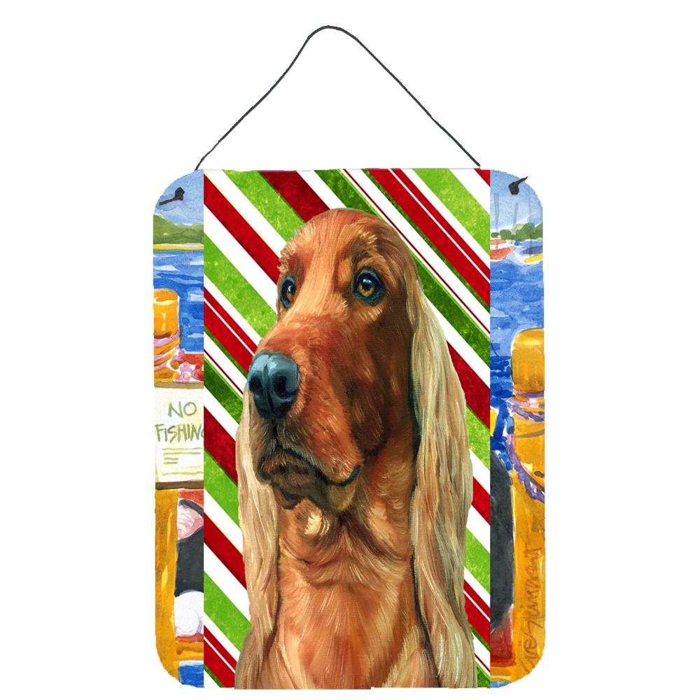 Irish Setter Candy Cane Holiday Christmas Wall or Door Hanging Prints LH9590DS1216 by Caroline's Treasures
