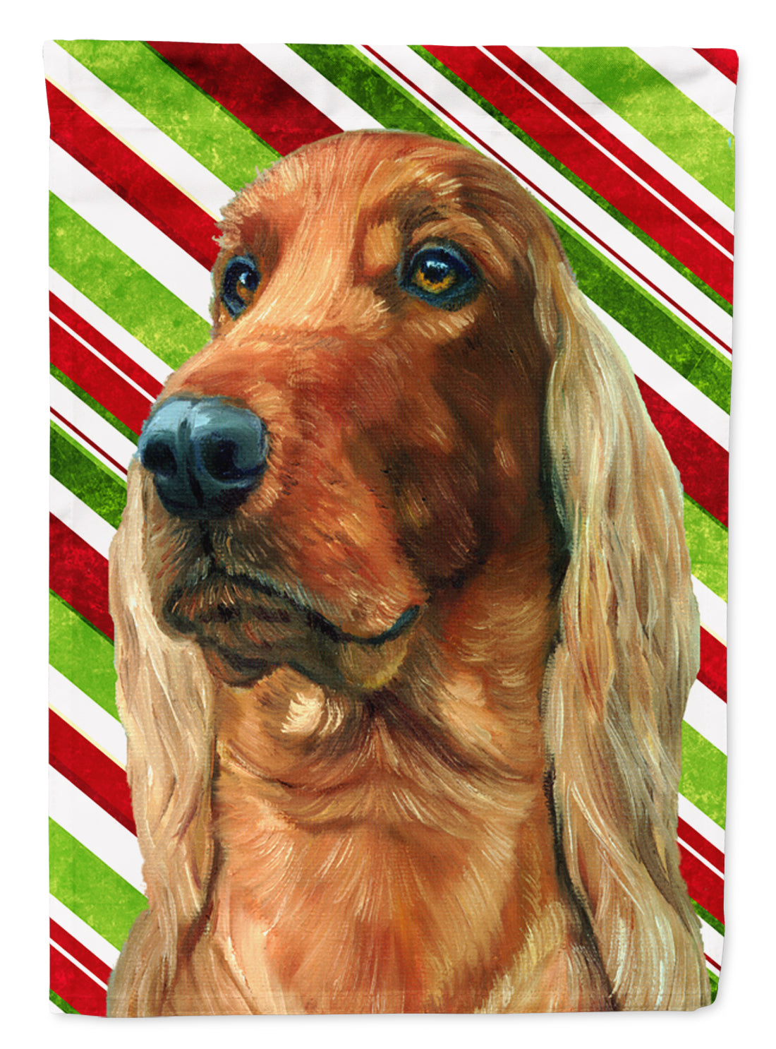 Irish Setter Candy Cane Holiday Christmas Flag Garden Size LH9590GF  the-store.com.