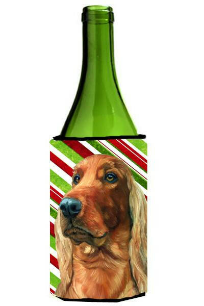 Irish Setter Candy Cane Holiday Christmas Wine Bottle Beverage Insulator Hugger LH9590LITERK by Caroline&#39;s Treasures
