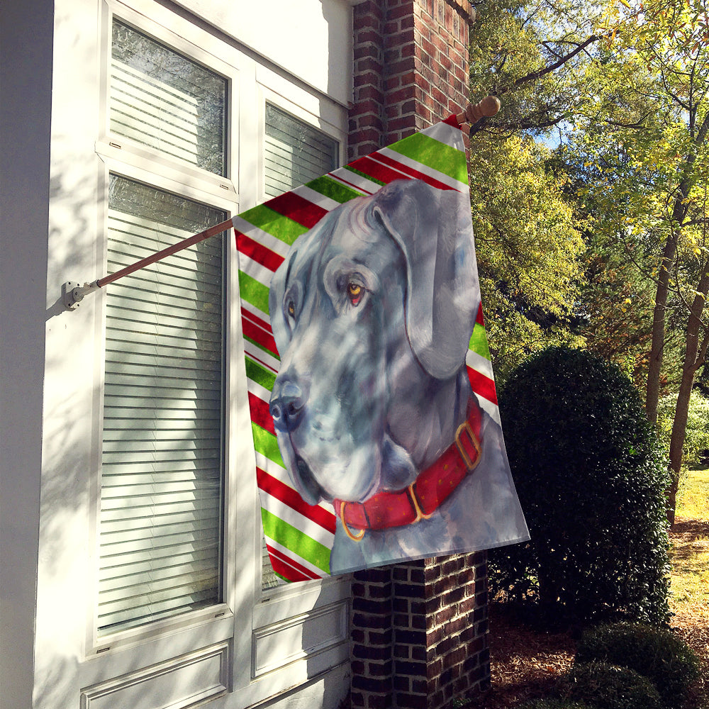 Great Dane Candy Cane Holiday Christmas Flag Canvas House Size LH9591CHF  the-store.com.