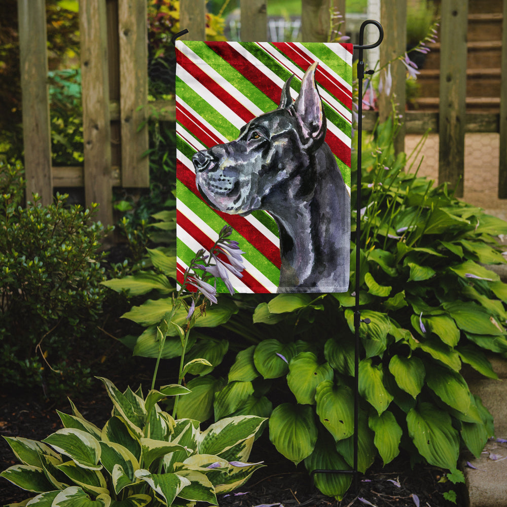 Black Great Dane Candy Cane Holiday Christmas Flag Garden Size LH9592GF  the-store.com.