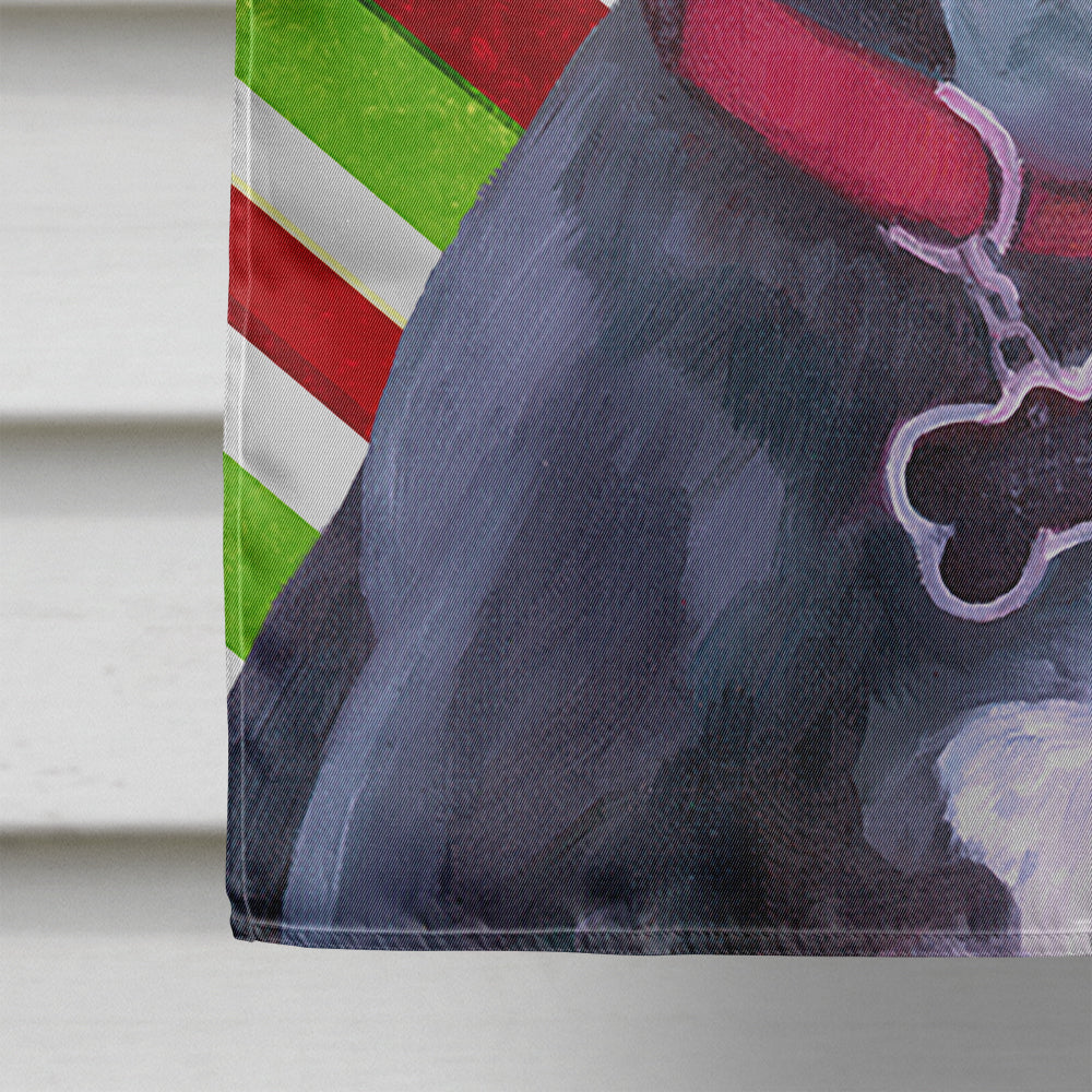 Black Great Dane Puppy Candy Cane Holiday Christmas Flag Canvas House Size LH9593CHF