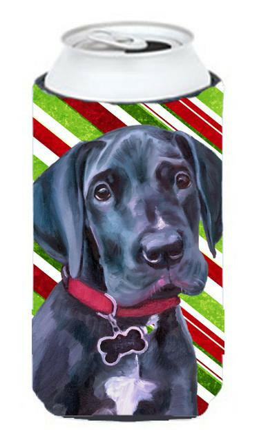 Black Great Dane Puppy Candy Cane Holiday Christmas Tall Boy Beverage Insulator Hugger LH9593TBC by Caroline&#39;s Treasures