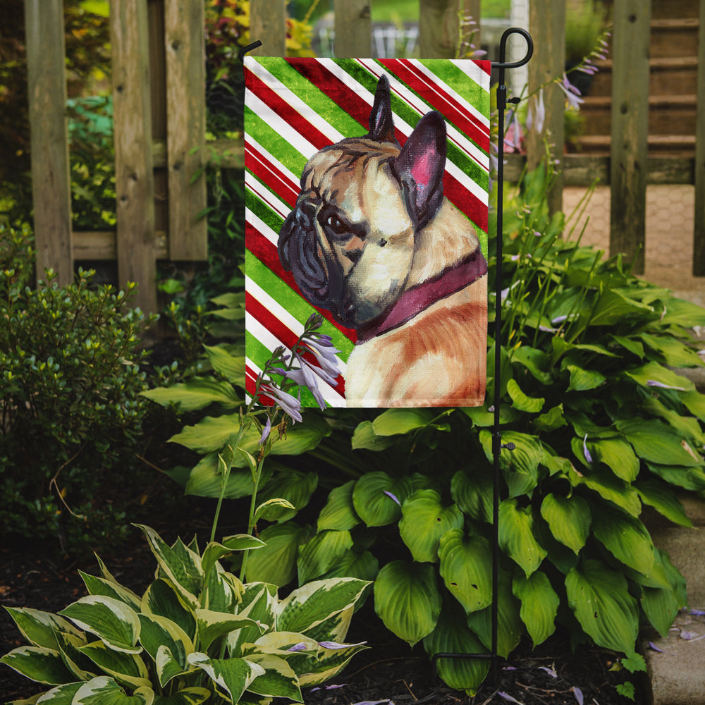 French Bulldog Frenchie Candy Cane Holiday Christmas Flag Garden Size LH9594GF  the-store.com.