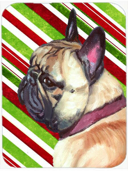 French Bulldog Frenchie Candy Cane Holiday Christmas Glass Cutting Board Large LH9594LCB by Caroline&#39;s Treasures