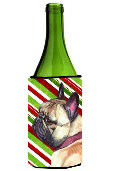 French Bulldog Frenchie Candy Cane Holiday Christmas Wine Bottle Beverage Insulator Hugger LH9594LITERK by Caroline&#39;s Treasures