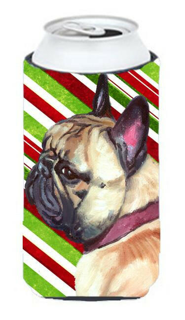 French Bulldog Frenchie Candy Cane Holiday Christmas Tall Boy Beverage Insulator Hugger LH9594TBC by Caroline&#39;s Treasures