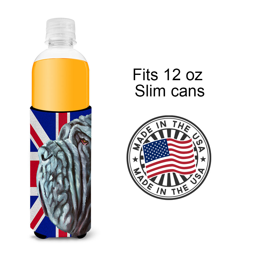 Neapolitan Mastiff with English Union Jack British Flag Ultra Beverage Insulators for slim cans LH9596MUK
