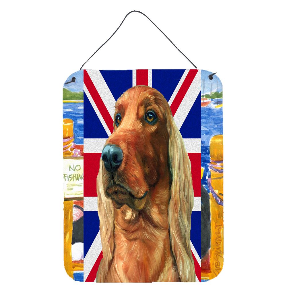 Irish Setter with English Union Jack British Flag Wall or Door Hanging Prints LH9597DS1216 by Caroline&#39;s Treasures