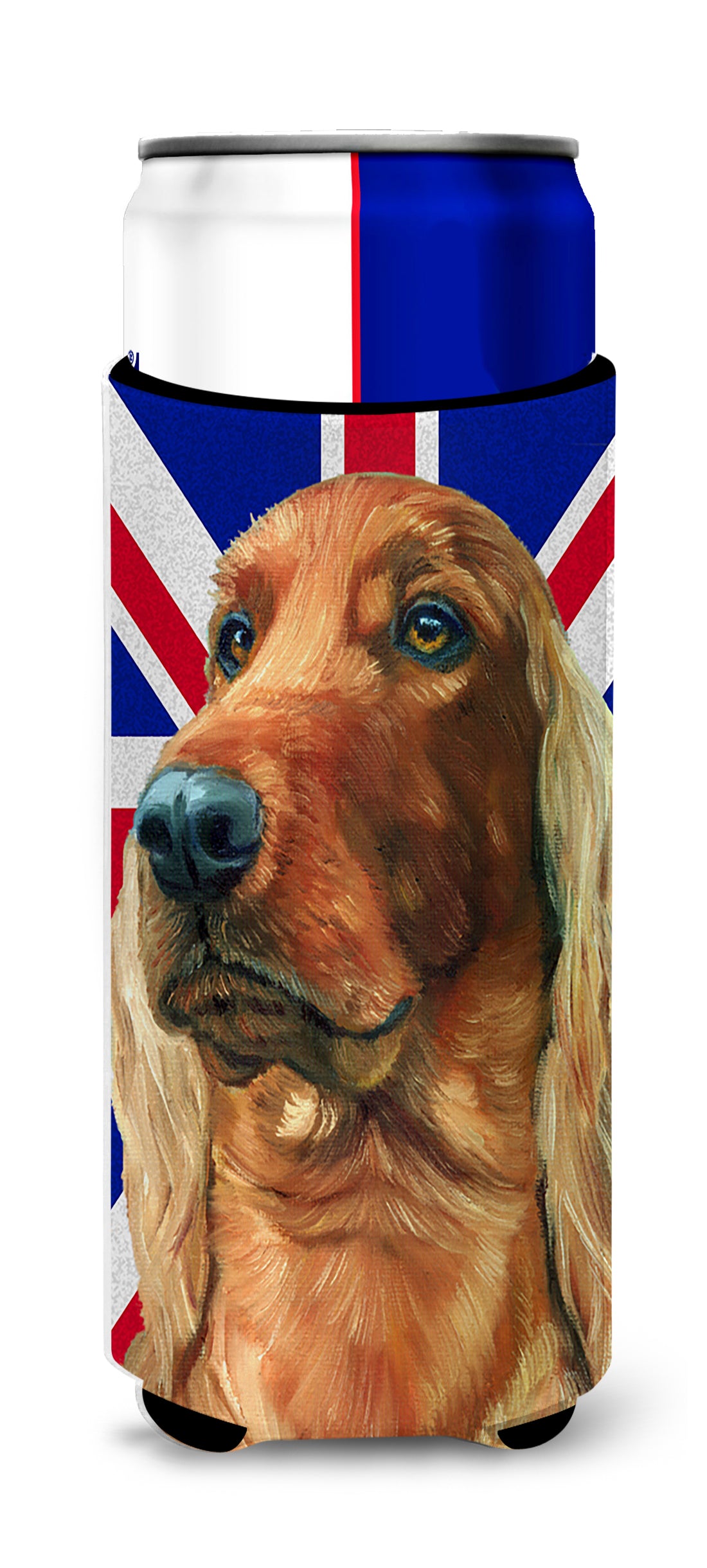 Irish Setter with English Union Jack British Flag Ultra Beverage Insulators for slim cans LH9597MUK  the-store.com.