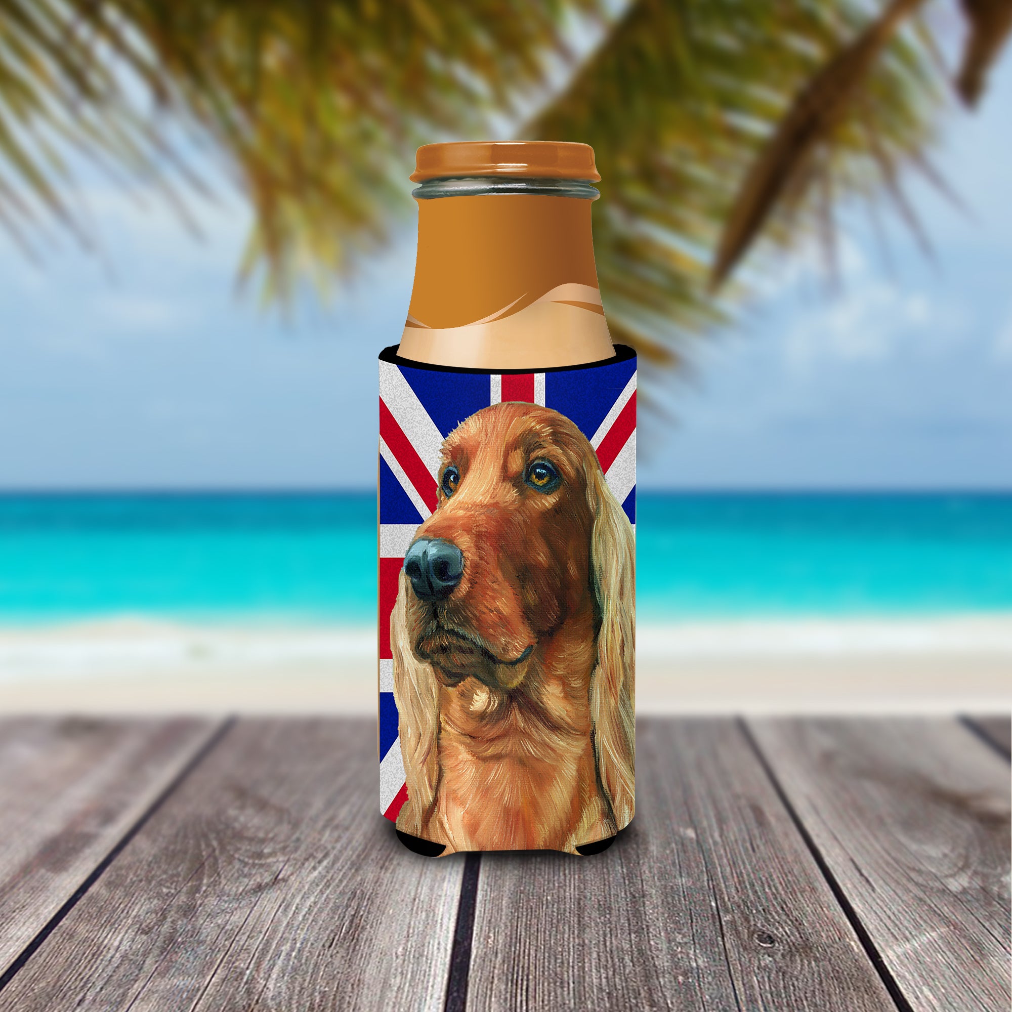 Irish Setter with English Union Jack British Flag Ultra Beverage Insulators for slim cans LH9597MUK  the-store.com.