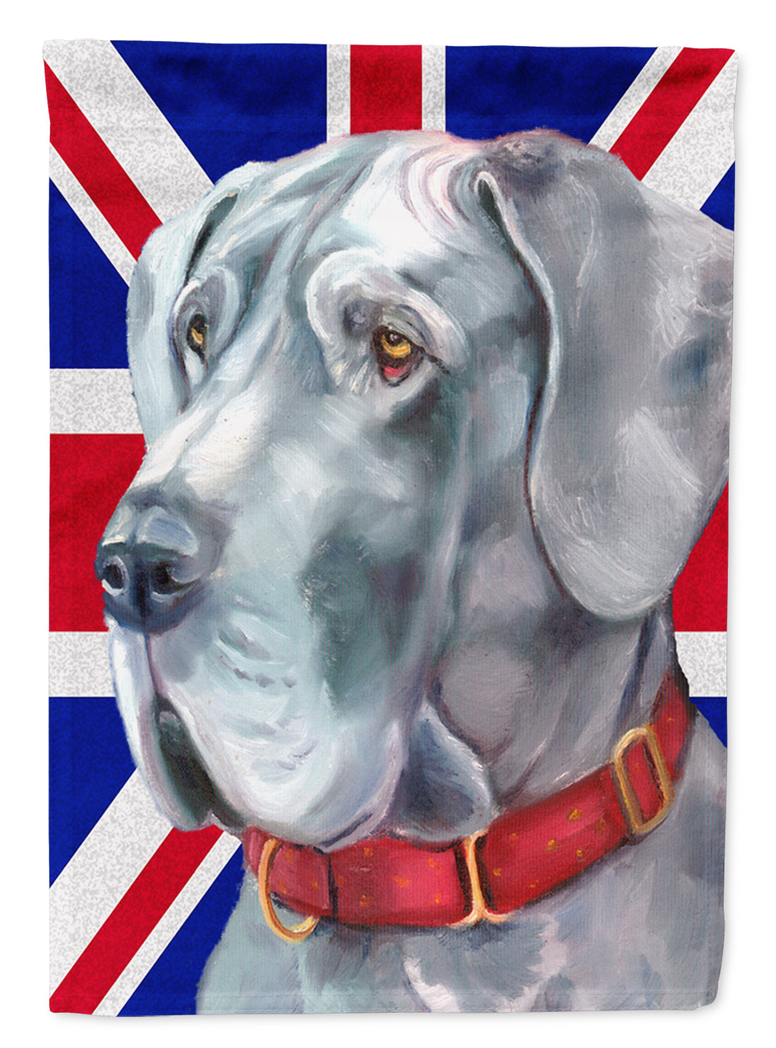 Great Dane with English Union Jack British Flag Flag Canvas House Size LH9598CHF