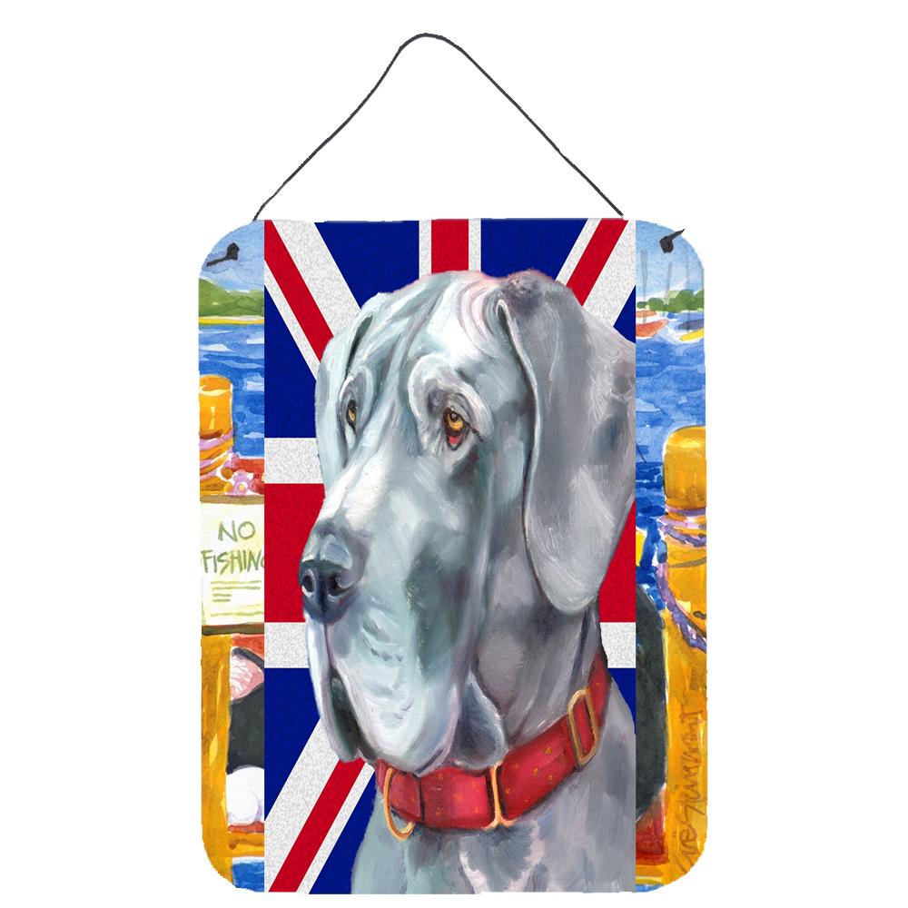 Great Dane with English Union Jack British Flag Wall or Door Hanging Prints LH9598DS1216 by Caroline&#39;s Treasures