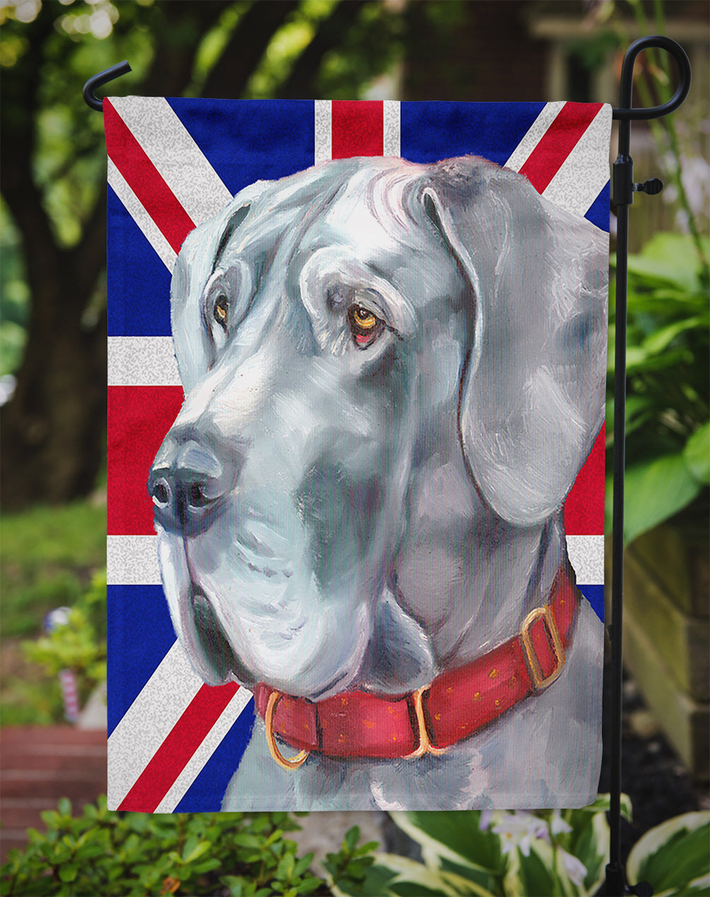 Great Dane with English Union Jack British Flag Flag Garden Size LH9598GF  the-store.com.