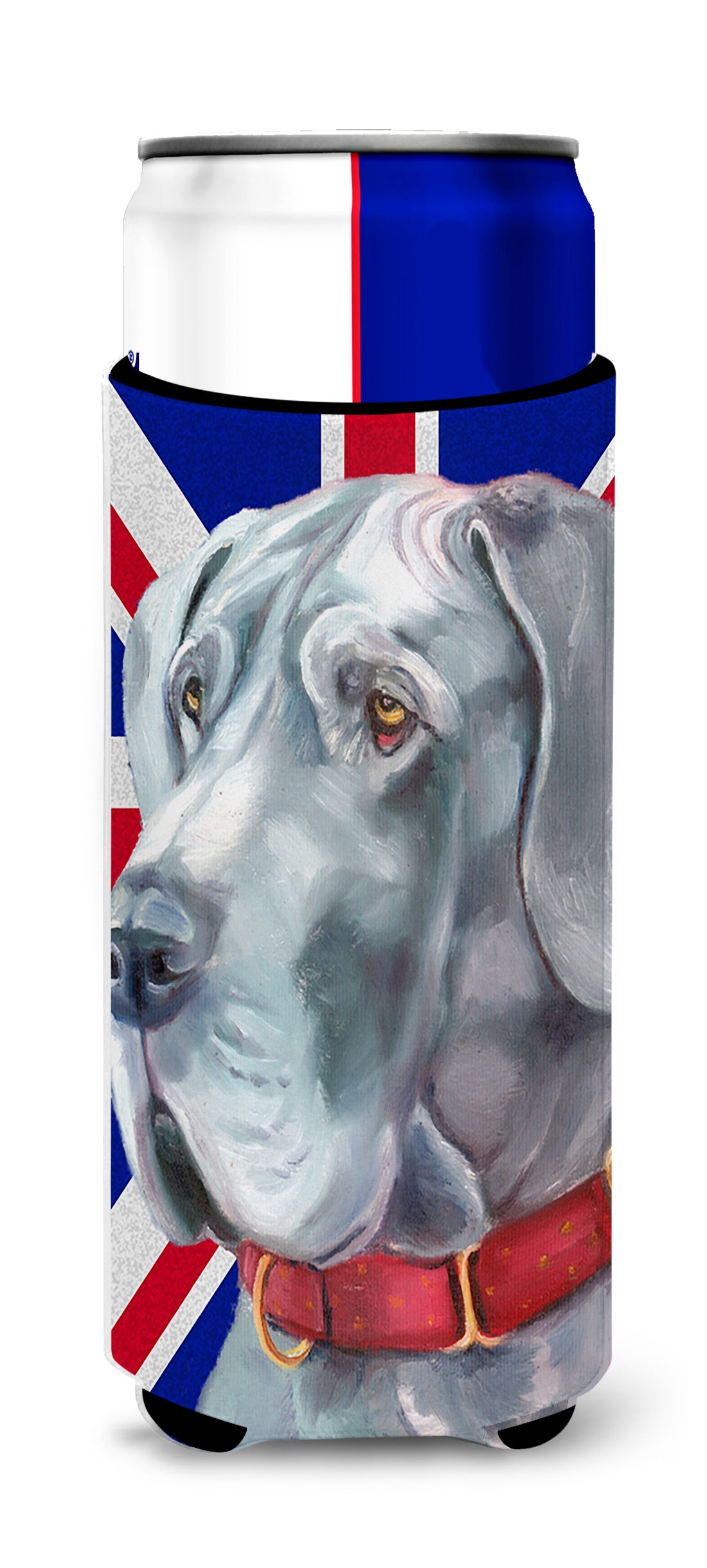 Great Dane with English Union Jack British Flag Ultra Beverage Insulators for slim cans LH9598MUK