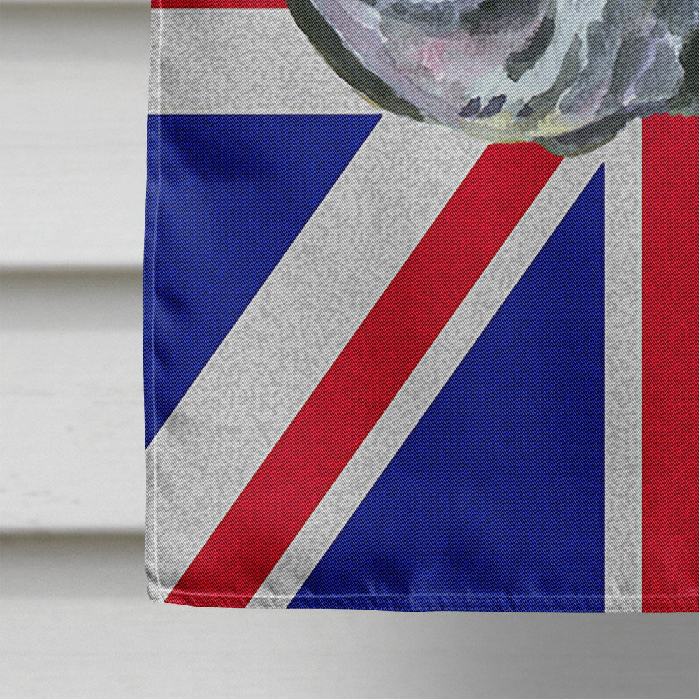 Black Great Dane with English Union Jack British Flag Flag Canvas House Size LH9599CHF