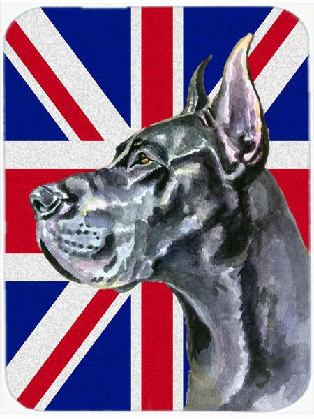 Black Great Dane with English Union Jack British Flag Mouse Pad, Hot Pad or Trivet LH9599MP by Caroline&#39;s Treasures