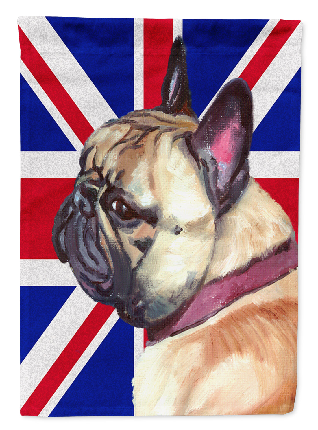 French Bulldog Frenchie with English Union Jack British Flag Flag Canvas House Size LH9601CHF  the-store.com.
