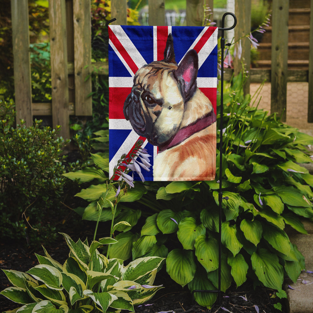 Caroline's Treasures French Bulldog Frenchie with English Union Jack British Flag Garden Flag - Outdoor Decorative Yard Flag