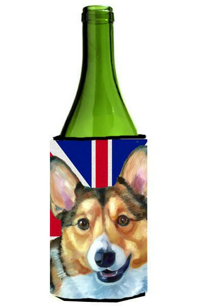 Corgi with English Union Jack British Flag Wine Bottle Beverage Insulator Hugger LH9602LITERK by Caroline&#39;s Treasures
