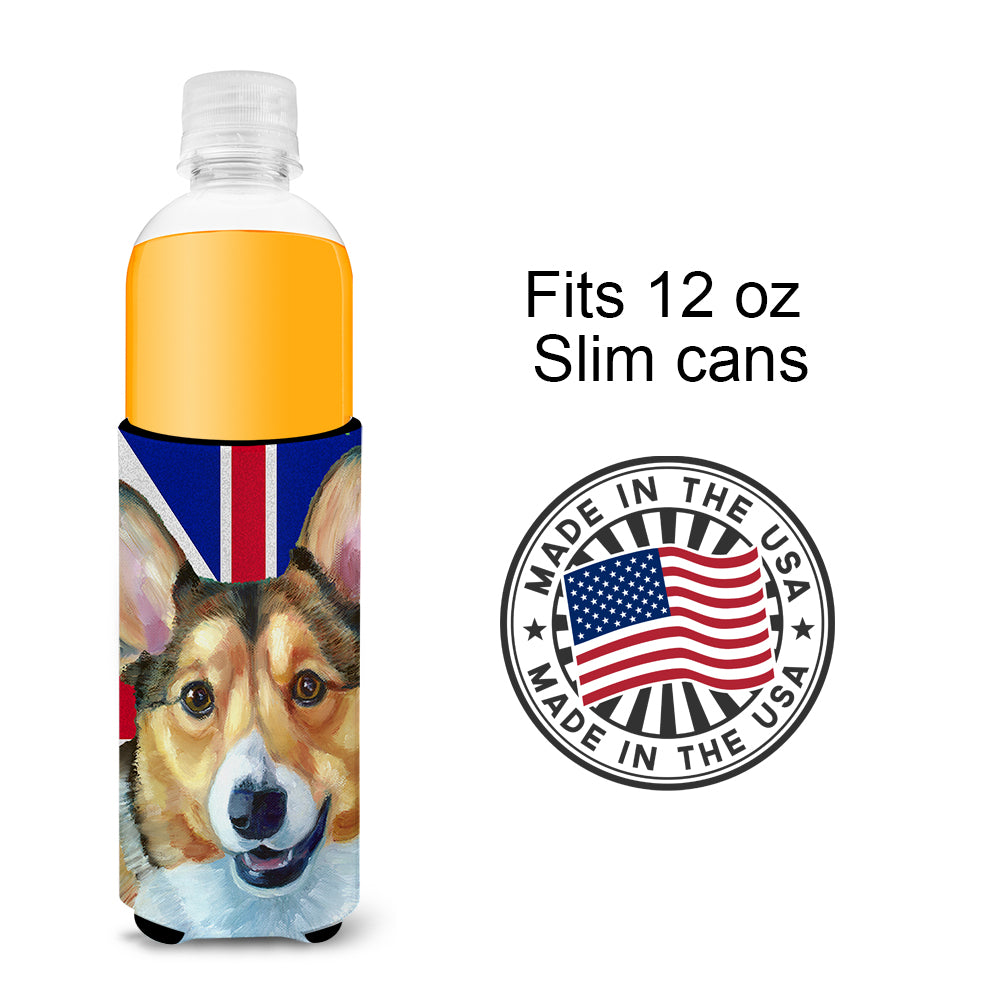 Corgi with English Union Jack British Flag Ultra Beverage Insulators for slim cans LH9602MUK  the-store.com.