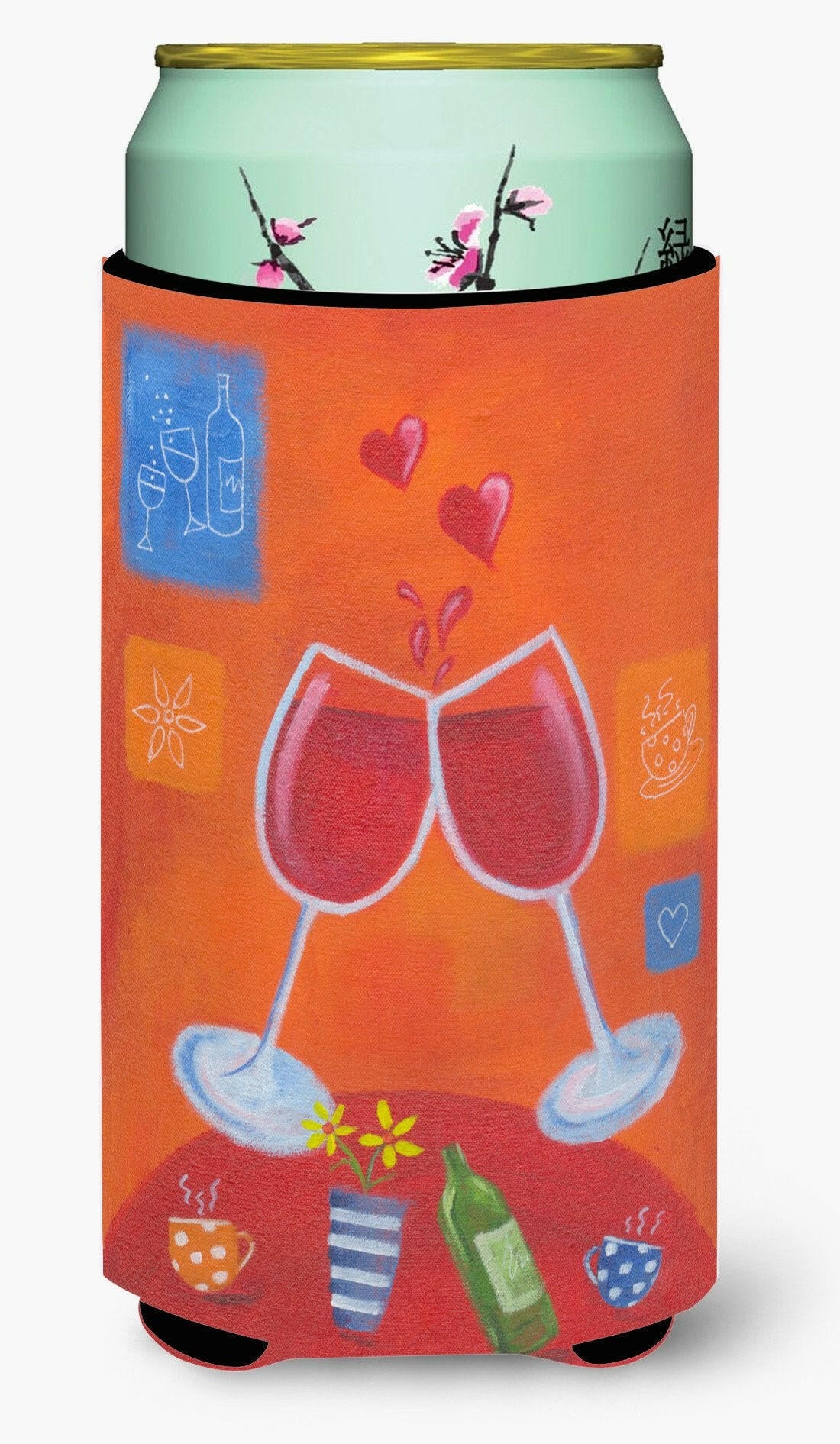 Wine Toast Cheers by Sarah Latham Tall Boy Beverage Insulator Hugger LSL0171TBC by Caroline's Treasures