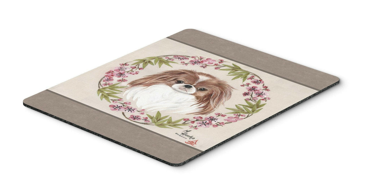 Japanese Chin Wreath of Flowers Mouse Pad, Hot Pad or Trivet MH1009MP by Caroline&#39;s Treasures