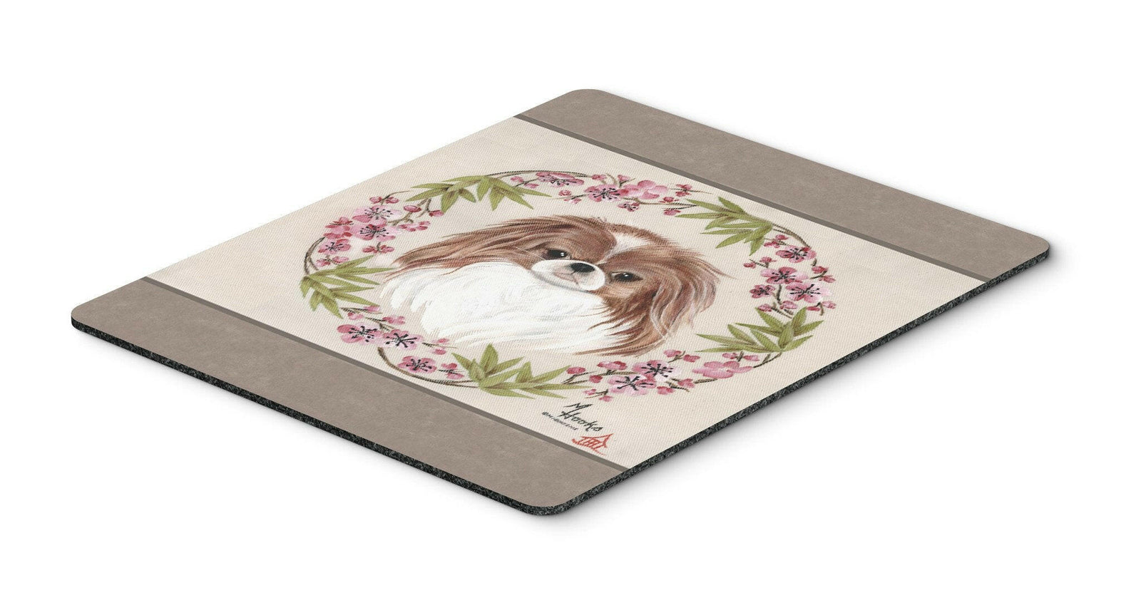 Japanese Chin Wreath of Flowers Mouse Pad, Hot Pad or Trivet MH1009MP by Caroline's Treasures