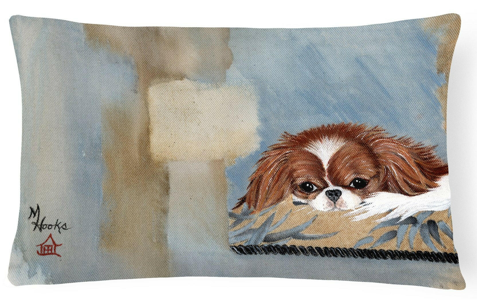 Japanese Chin Resting Fabric Decorative Pillow MH1010PW1216 by Caroline's Treasures