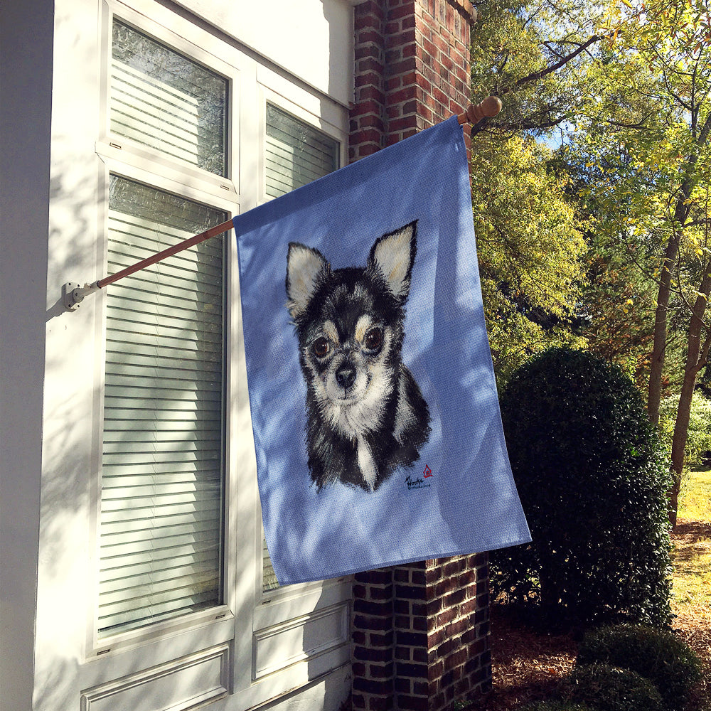 Chihuahua in blue Flag Canvas House Size MH1016CHF