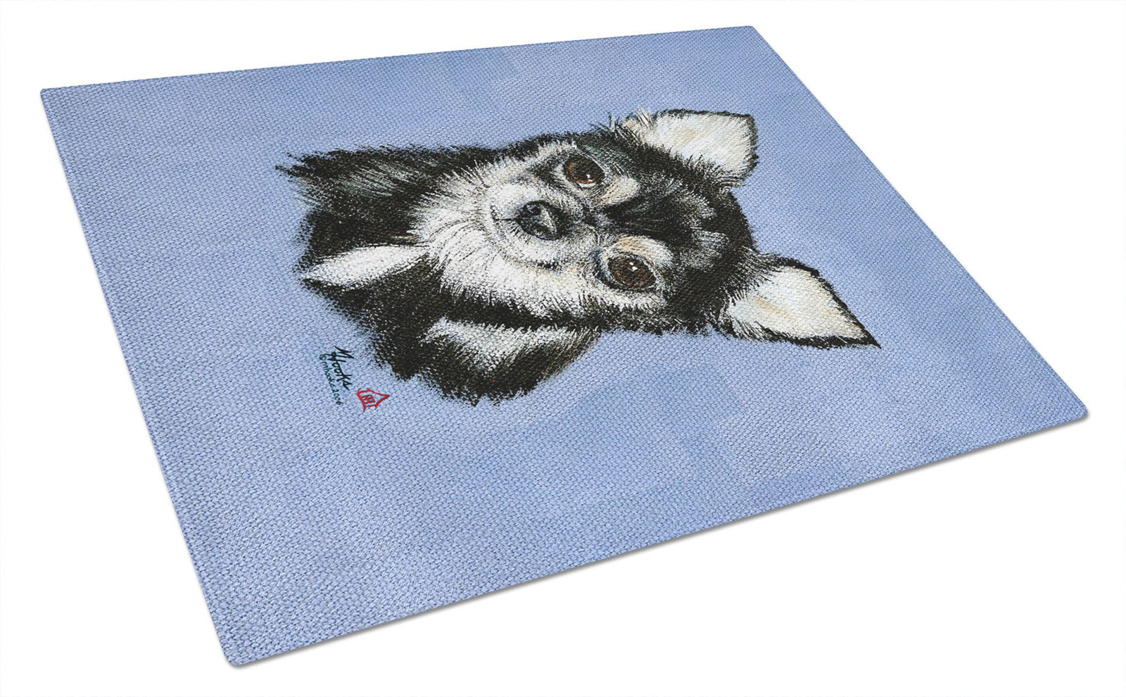 Chihuahua in blue Glass Cutting Board Large MH1016LCB by Caroline's Treasures