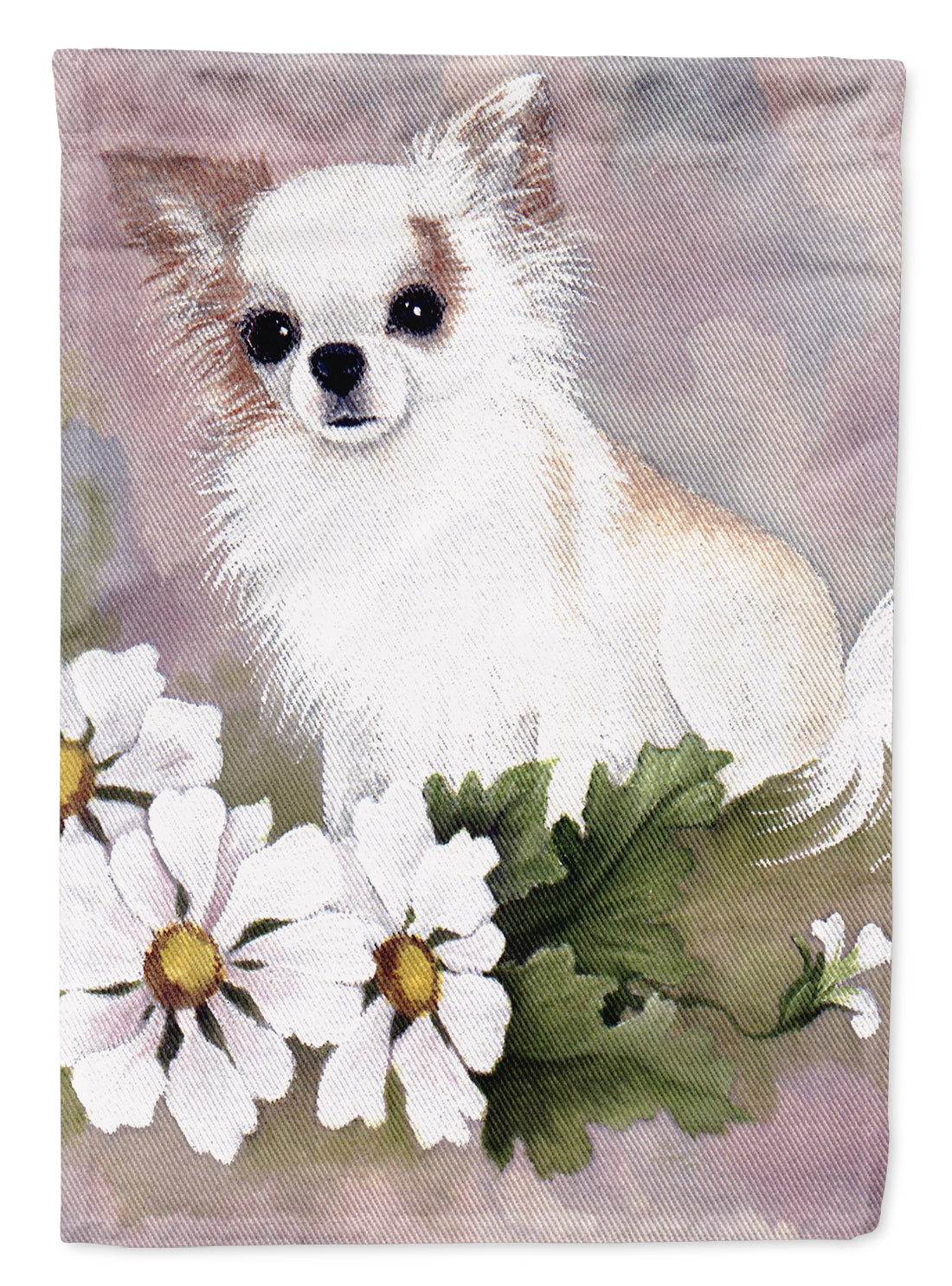 Chihuahua White Flowers Flag Garden Size MH1019GF.