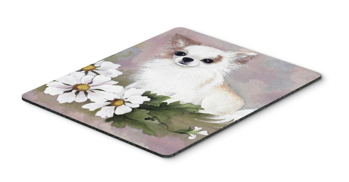 Chihuahua White Flowers Mouse Pad, Hot Pad or Trivet MH1019MP by Caroline&#39;s Treasures