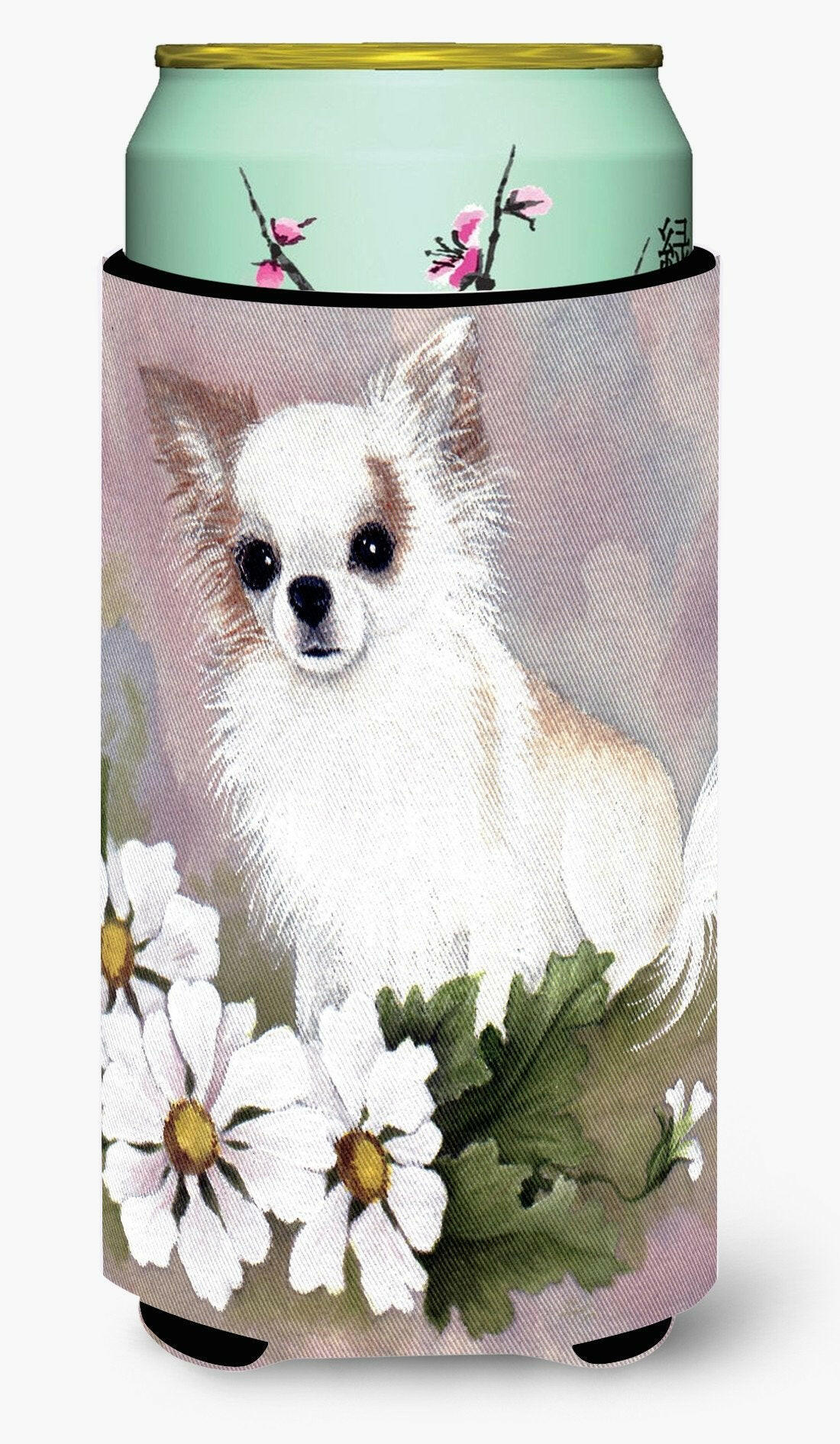 Chihuahua White Flowers Tall Boy Beverage Insulator Hugger MH1019TBC by Caroline's Treasures
