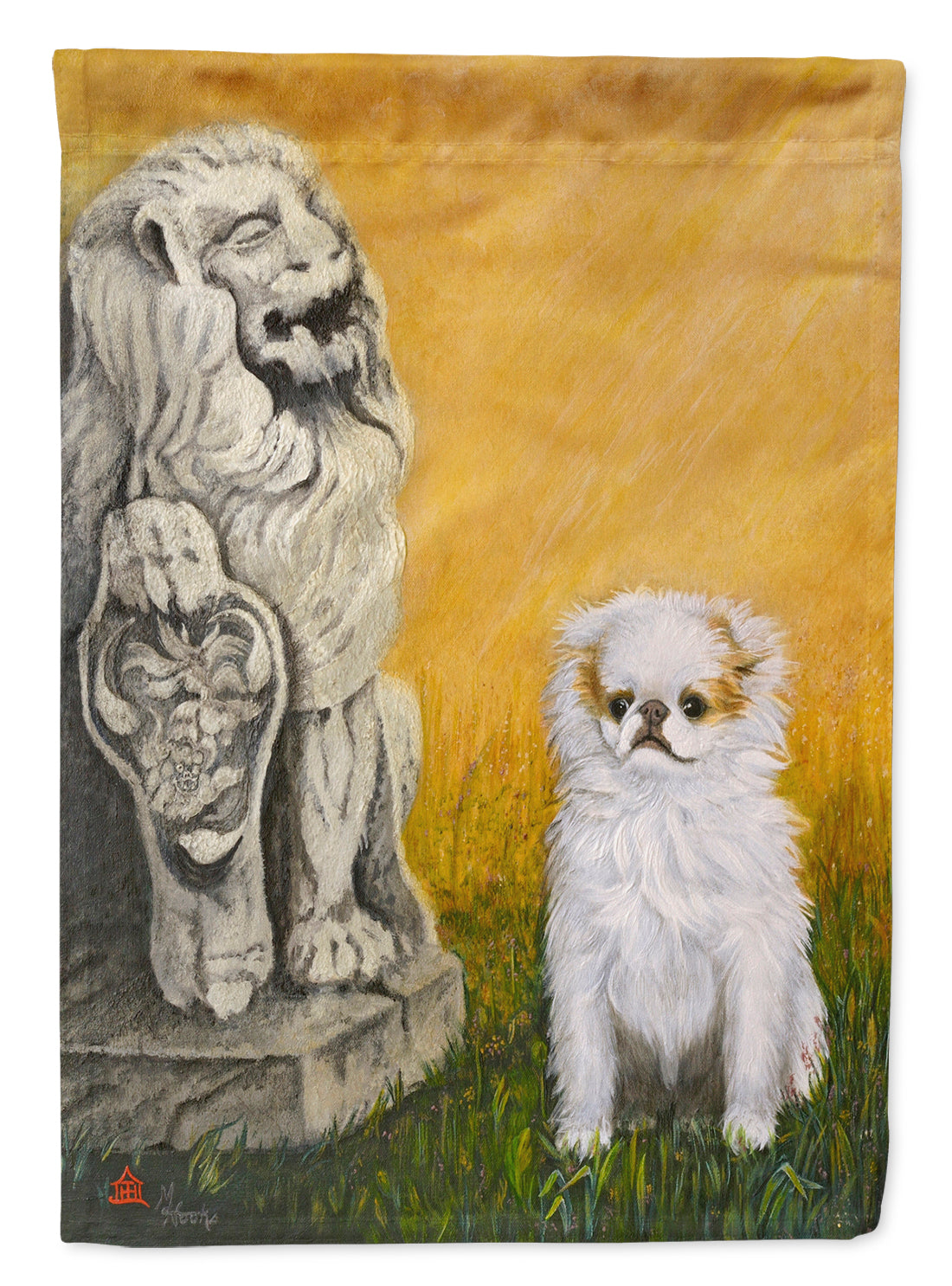 Japanese Chin Omar Flag Canvas House Size MH1032CHF  the-store.com.