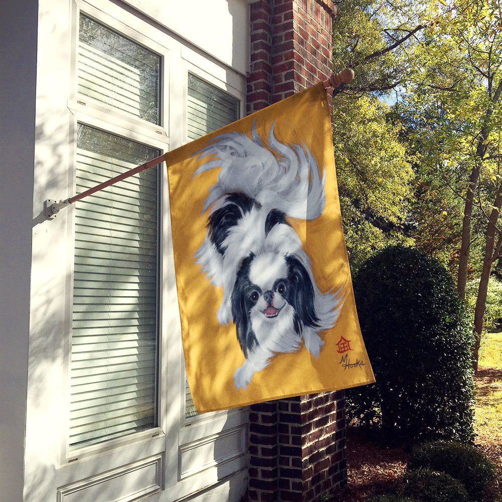 Japanese Chin Black White Play Flag Canvas House Size MH1034CHF