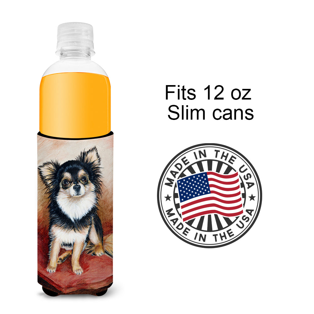 Chihuahua Long Hair Ultra Beverage Insulators for slim cans MH1035MUK  the-store.com.