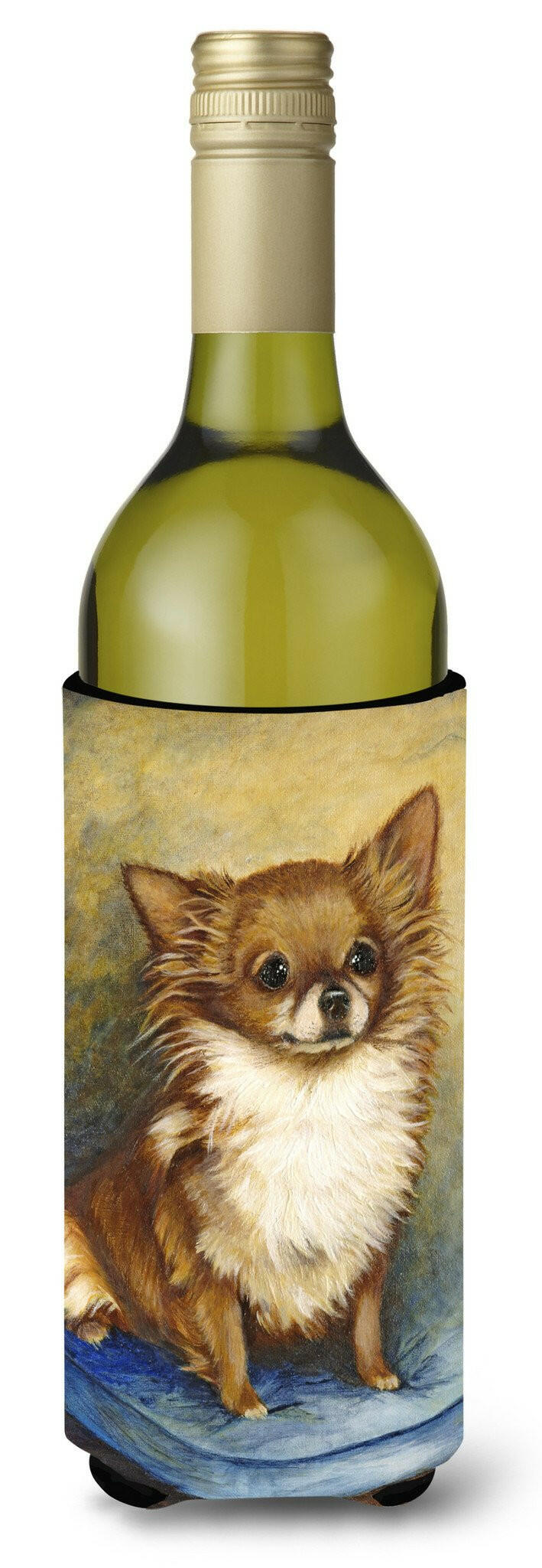 Chihuahua Long Hair Brown Wine Bottle Beverage Insulator Hugger MH1036LITERK by Caroline's Treasures