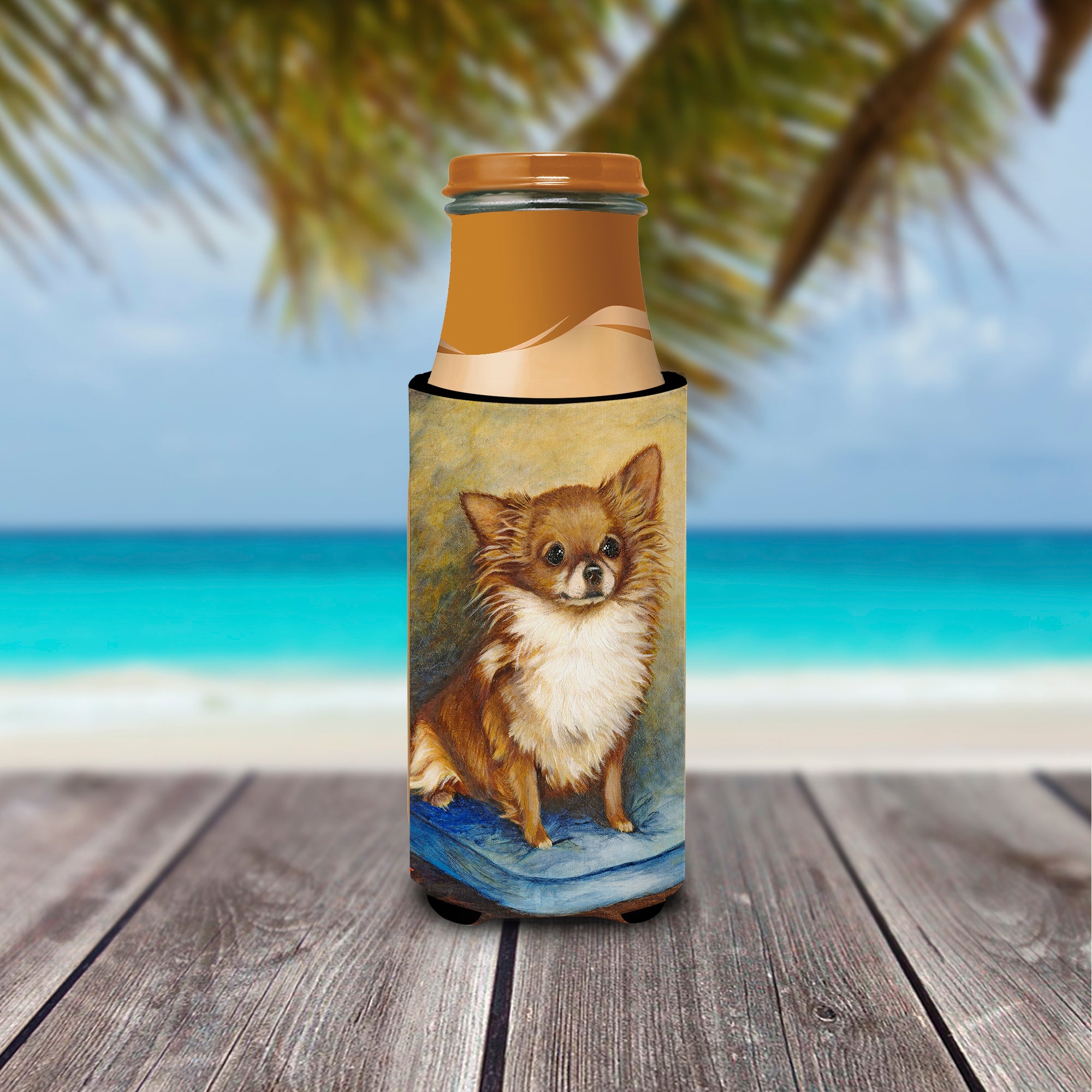 Chihuahua Long Hair Brown Ultra Beverage Insulators for slim cans MH1036MUK  the-store.com.